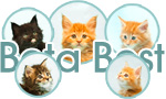 Лого питомника «Бета Бест» с фото котят
