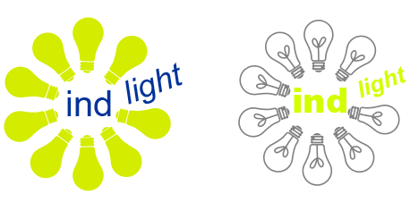 Логотип «Инд-Лайт» также связан по смыслу со светом и электрикой